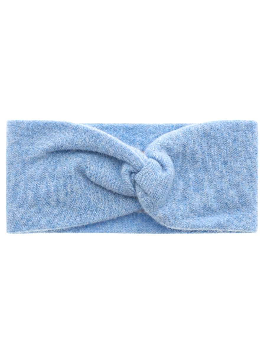 💕 Zwillingsherz Stirnband 100 % Cashmere "Knoten" Kaschmir Hellblau