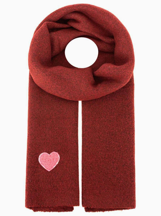 💕 Zwillingsherz Schal Strickschal Wollmix "Uni & Herz" Bordeaux