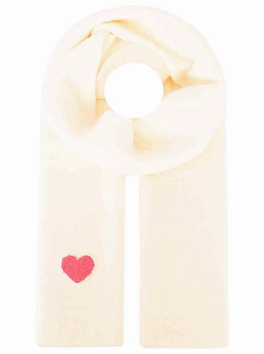 💕 Zwillingsherz Schal Strickschal Wollmix "Uni & Herz" Weiß