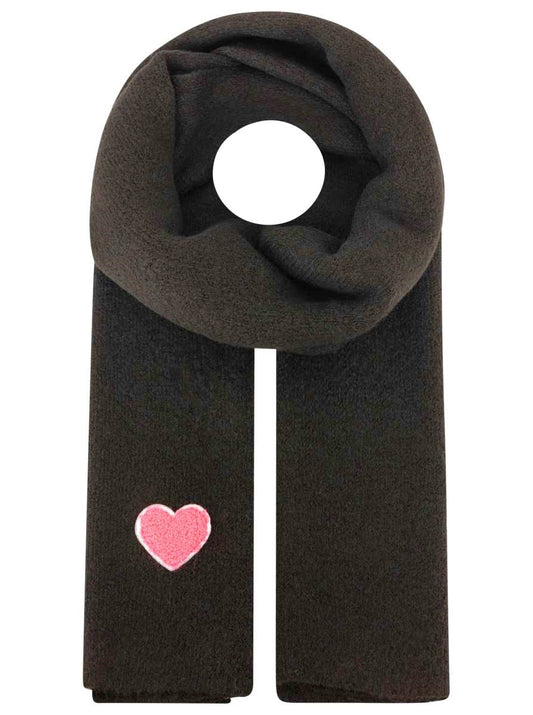 💕 Zwillingsherz Schal Strickschal Wollmix "Uni & Herz" Schwarz