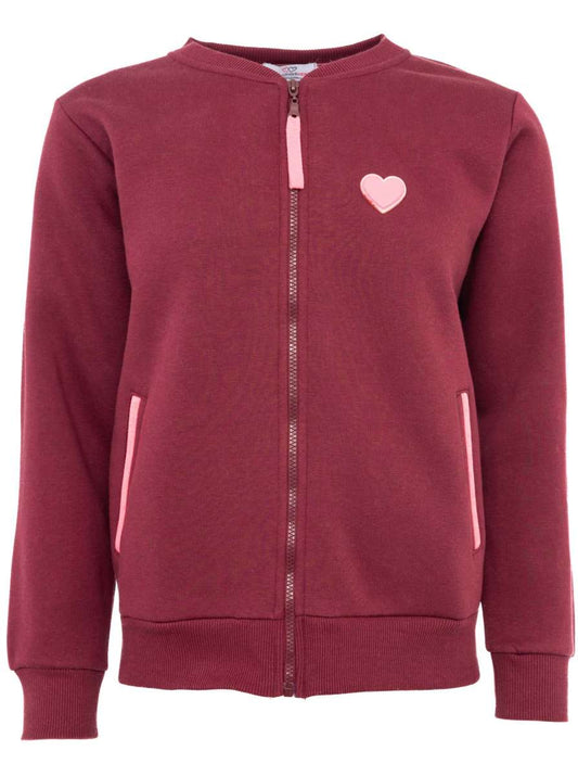 💕 Zwillingsherz Sweatbomberjacke "Love Happiness" Bordeaux