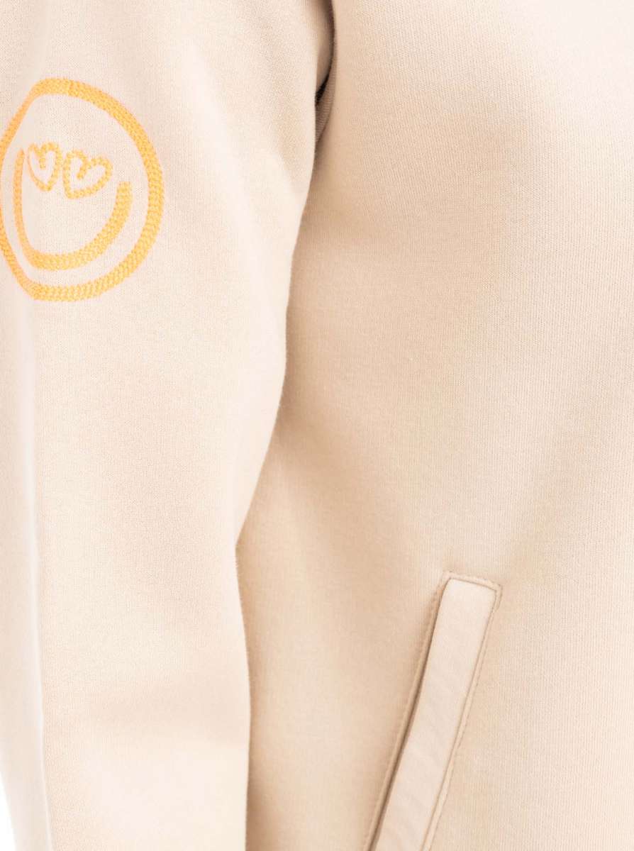 đź’• Zwillingsherz Sweatbomberjacke "Smile Regenbogen" Beige