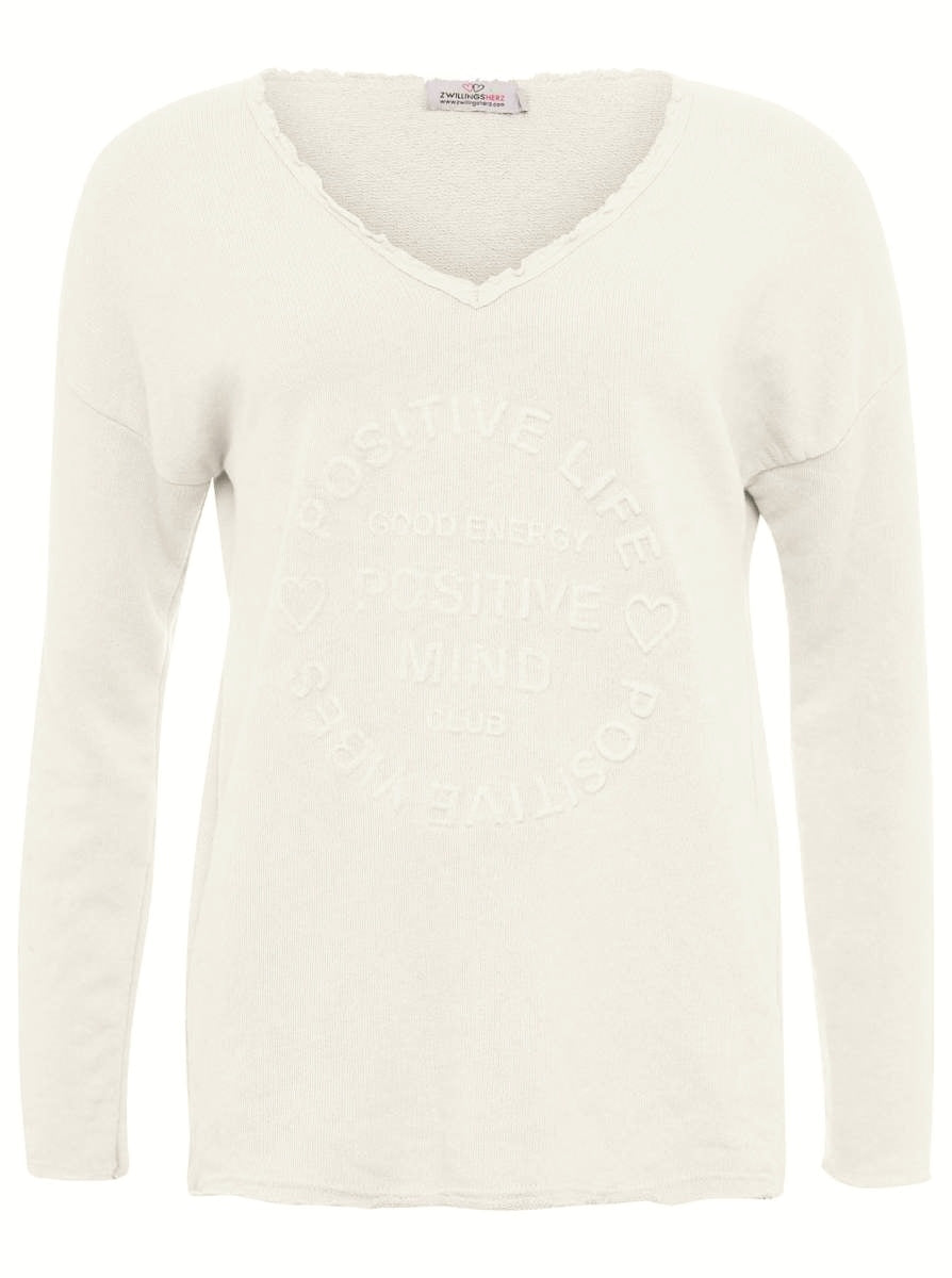 đź’• Zwillingsherz Pullover Pulli "Elisabeth" Baumwolle Creme