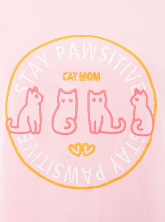 💕 Zwillingsherz Shirt "Stay Pawsitive" Pink