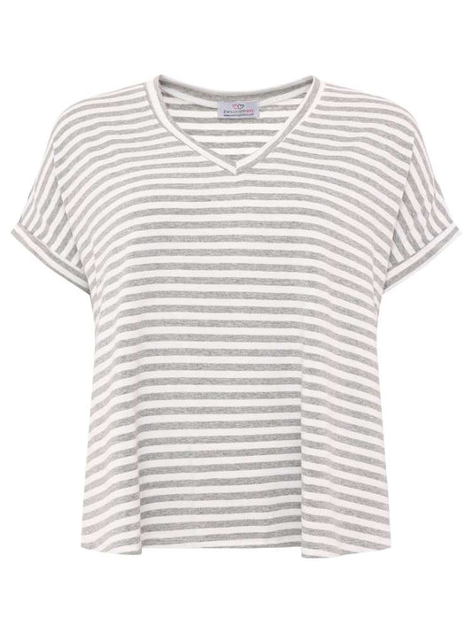 💕 Zwillingsherz Shirt "Maritime Streifen" Viskose Grau