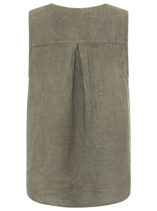💕 Zwillingsherz 100 % Leinen Top "Classic" Khaki