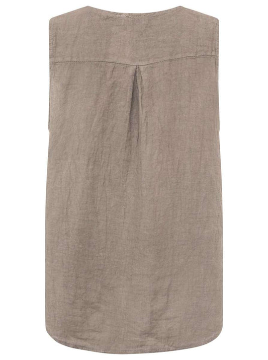 💕 Zwillingsherz 100 % Leinen Top "Classic" Taupe