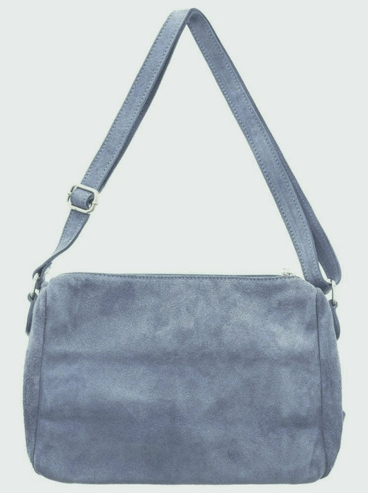 Tasche "Wildleder" Jeansblau mittelgroß