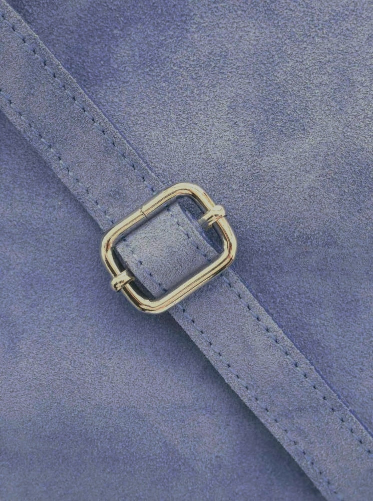 Tasche "Wildleder" Jeansblau mittelgroß