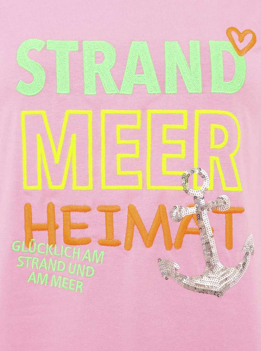 💕 Zwillingsherz Shirt "Strand Meer Heimat" Baumwolle Jersey Pink