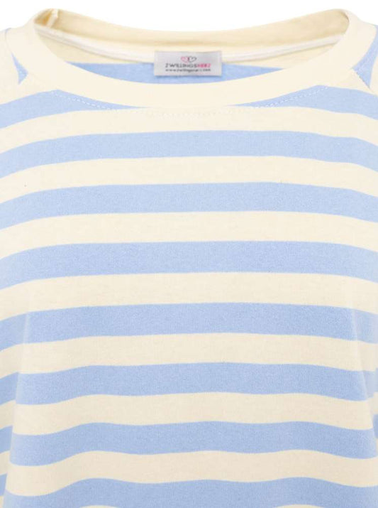 💕 Zwillingsherz Shirt "Streifen & Love" Baumwolle Jersey Hellblau