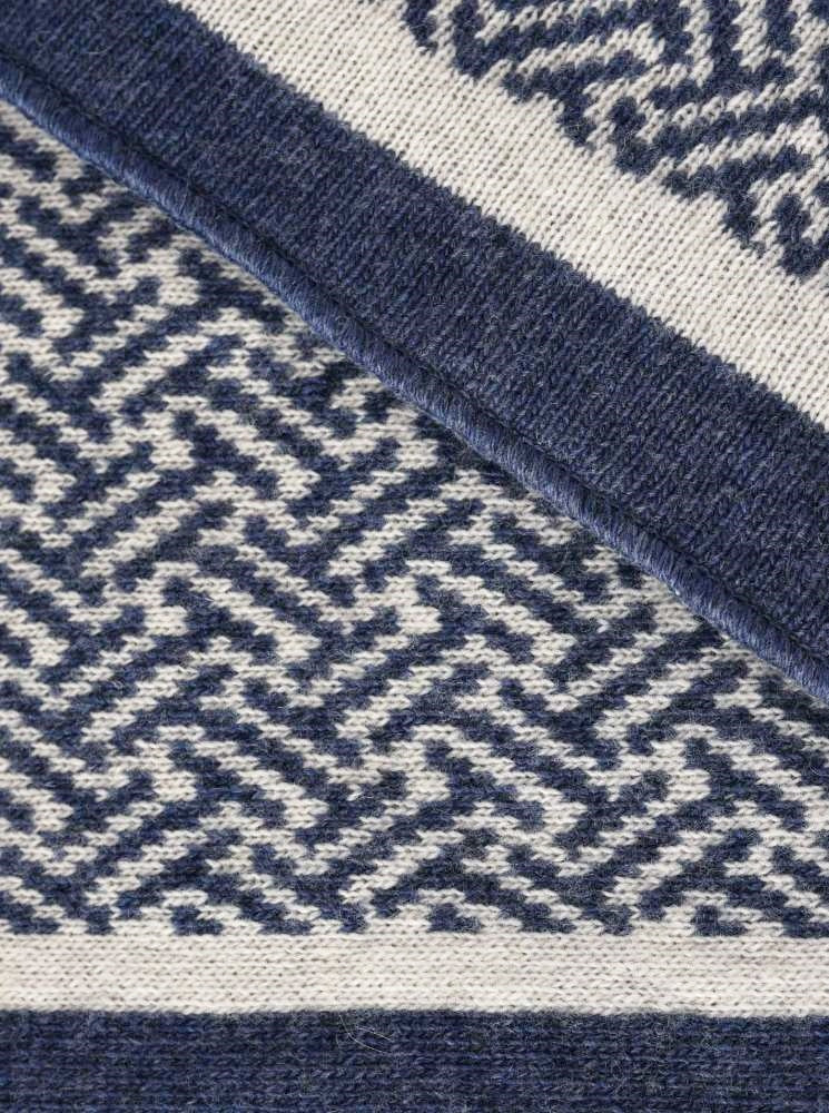 💕 Zwillingsherz Dreieckstuch "Winter Twist" Wolle Kaschmir Blau