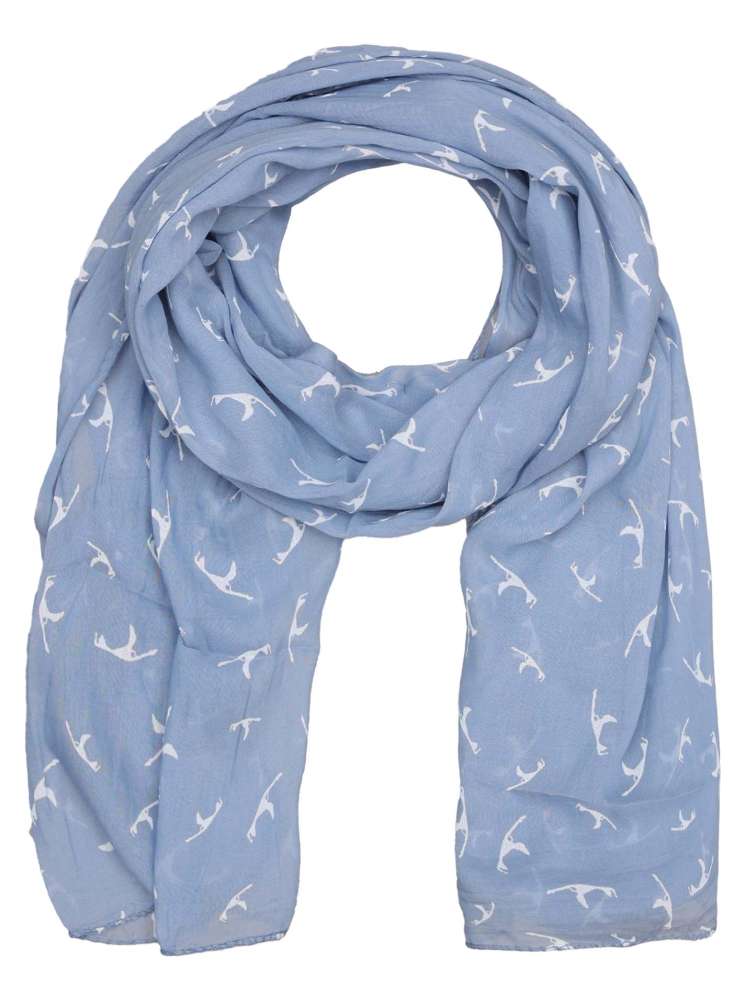 Schal Tuch "Sylt" Baumwolle Seide Jeansblau