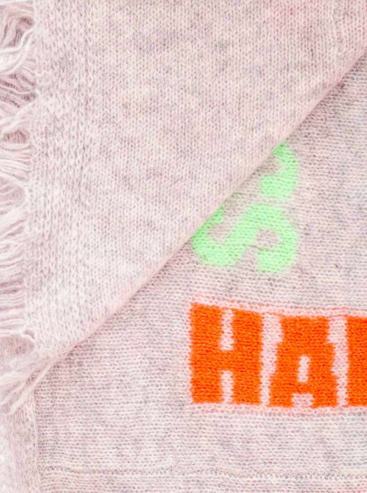 💕 Zwillingsherz 100 % XXL Kaschmir Fransen-Viereckstuch "Happiness klein" 100 % Cashmere Kaschmir Hellgrau