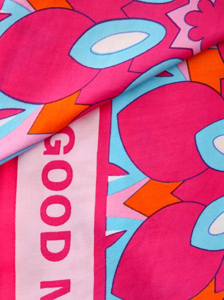 💕 Zwillingsherz Dreieckstuch "Always in a good mood" Türkis Pink Viereck Bambus nachhaltig organic