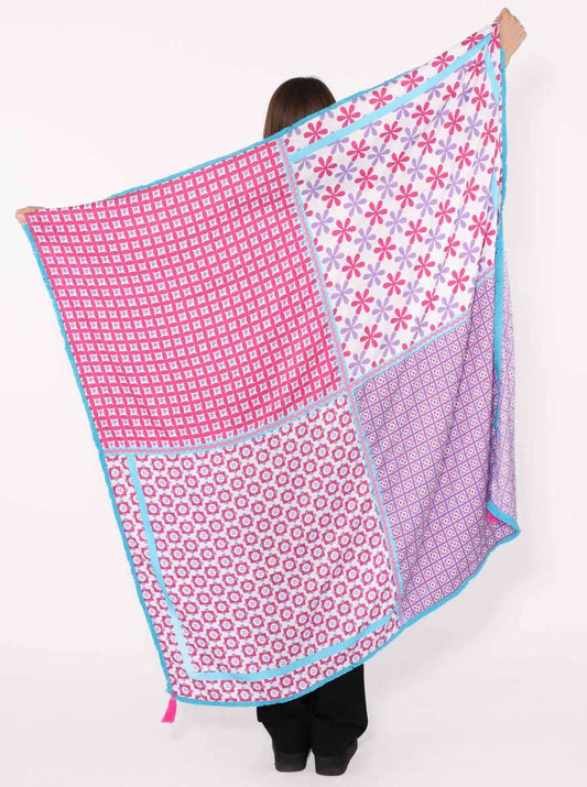 💕 Zwillingsherz Dreieckstuch "Alwine" Pink Viereck Bambus nachhaltig organic