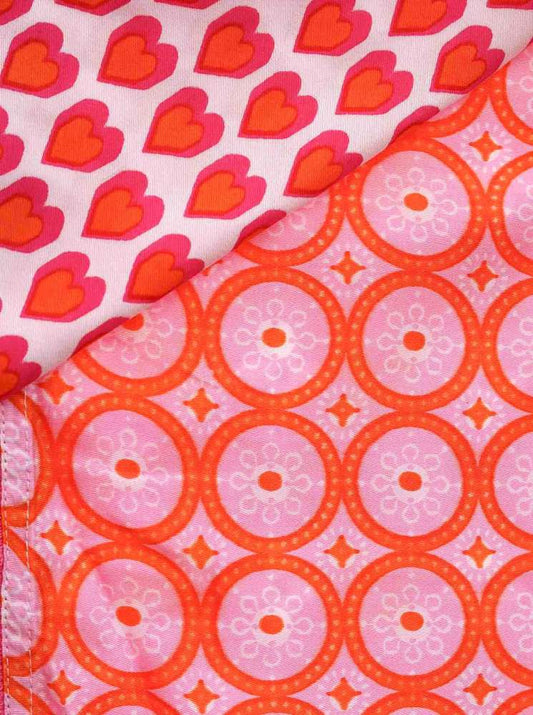 💕 Zwillingsherz Dreieckstuch "Majella" Pink Orange Viereck Bambus nachhaltig organic