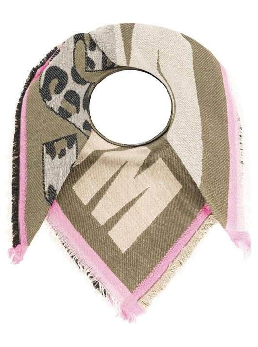 💕 Zwillingsherz Viereckstuch "Brave and Strong" Wolle Khaki