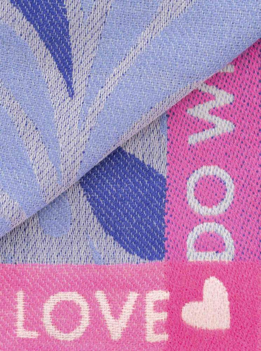 💕 Zwillingsherz Viereckstuch "Do what you love" Wolle Mittelblau