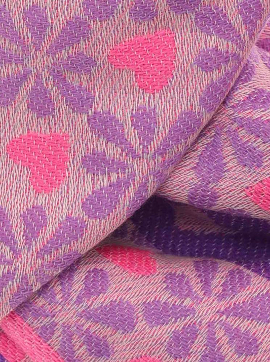 💕 Zwillingsherz Dreieckstuch Viereck "Floriane" Wolle Flieder Pink