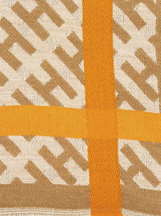 💕 Zwillingsherz Viereckstuch "H-Muster" Wolle Orange