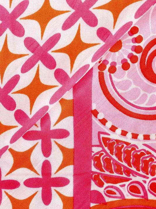 💕 Zwillingsherz Dreieckstuch "Happy Paisley" Rosa Viereck Bambus nachhaltig organic