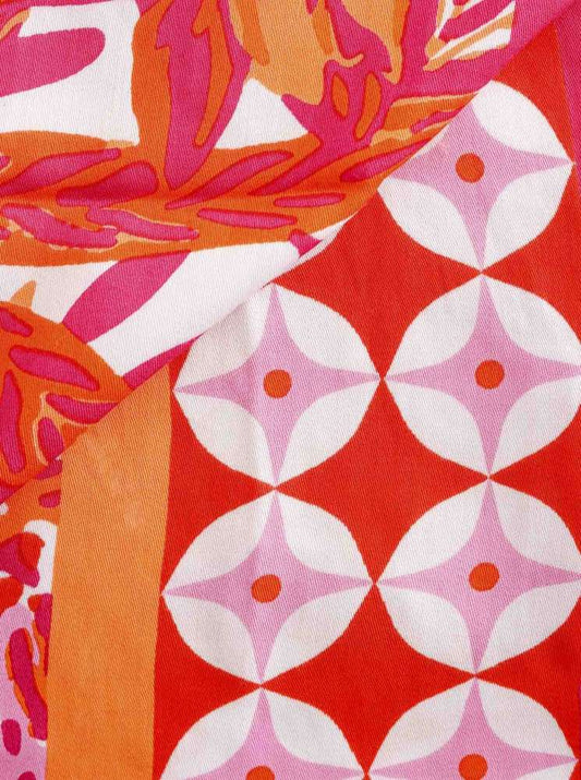 💕 Zwillingsherz Dreieckstuch "Hawaii Blume" Orange Viereck Bambus nachhaltig organic