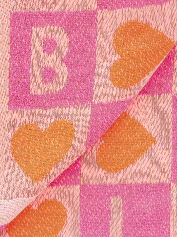 đź’• Zwillingsherz Viereckstuch "Kacheln Liebe" Wolle Pink