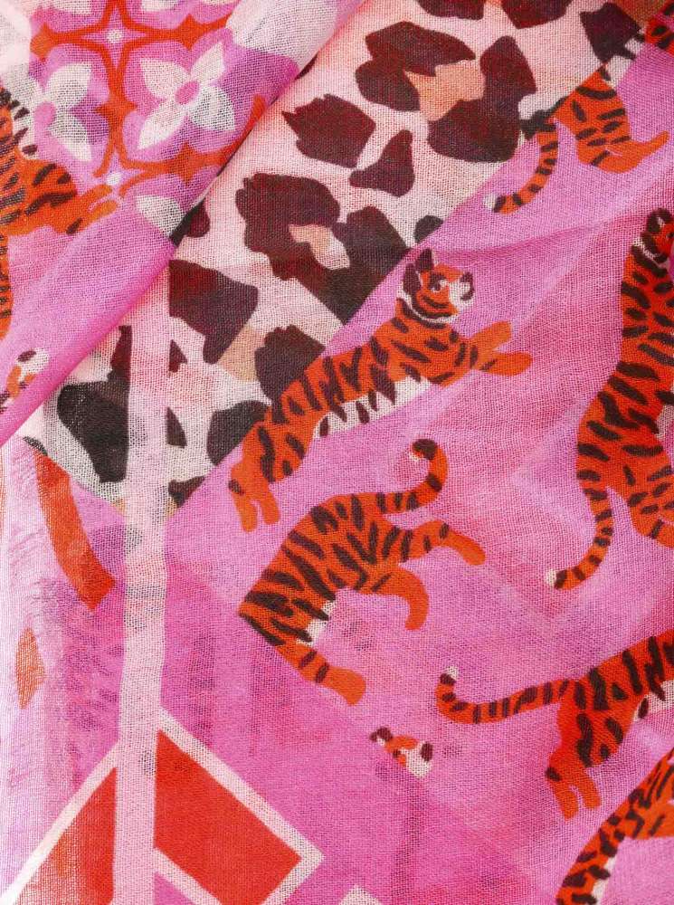 💕 Zwillingsherz Dreieckstuch Viereck "Leo Patchwort Art" Modal Rot