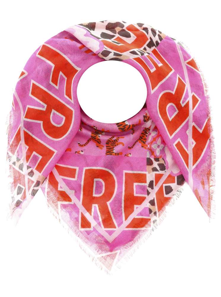 💕 Zwillingsherz Dreieckstuch Viereck "Leo Patchwort Art" Modal Rot