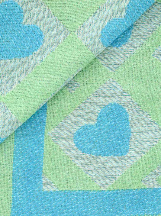 💕 Zwillingsherz Viereckstuch "Liebe" Wolle Mint