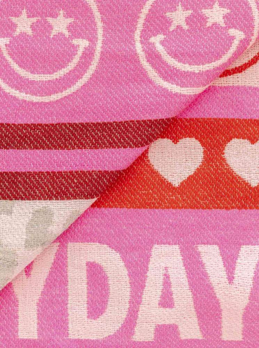 💕 Zwillingsherz Viereckstuch "Love everyday" Wolle Rot