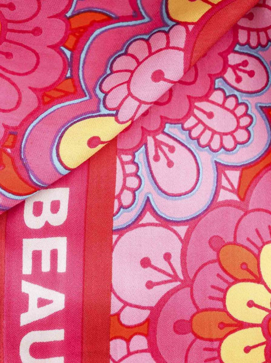💕 Zwillingsherz Dreieckstuch "Mandala" Happy and Beautiful Pink Orange Viereck Bambus nachhaltig organic