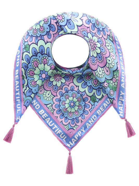 💕 Zwillingsherz Dreieckstuch "Mandala" Happy and Beautiful Blau Grün Viereck Bambus nachhaltig organic