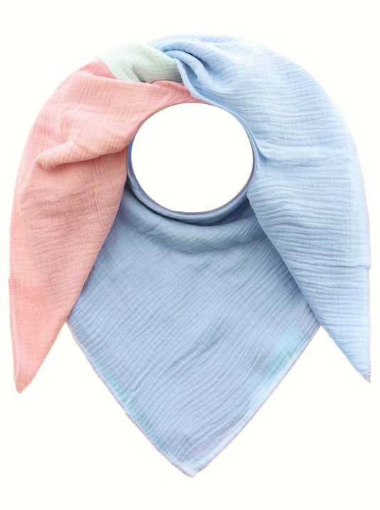 💕 Zwillingsherz Dreieckstuch "Nikita" Musselin Viereck Pastellrosa Mint Hellblau