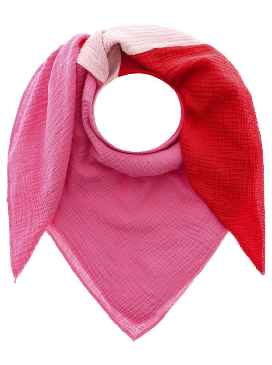 💕 Zwillingsherz Dreieckstuch "Nikita" Musselin Viereck Rot Rosa Pink