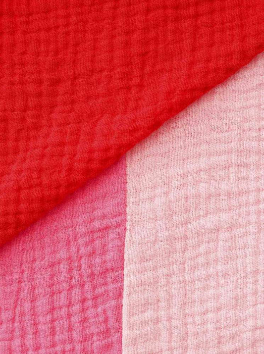 💕 Zwillingsherz Dreieckstuch "Nikita" Musselin Viereck Rot Rosa Pink