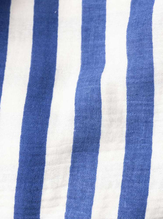 💕 Zwillingsherz Dreieckstuch "Streifen" Musselin Viereck Blau