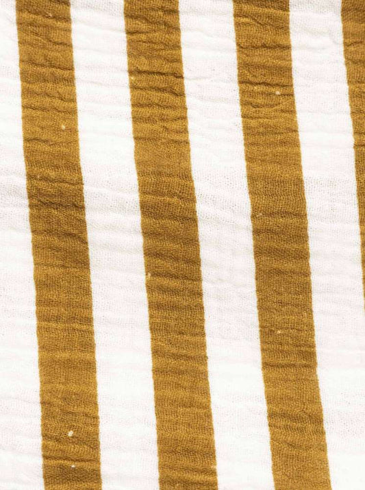 💕 Zwillingsherz Dreieckstuch "Streifen" Musselin Viereck Camel