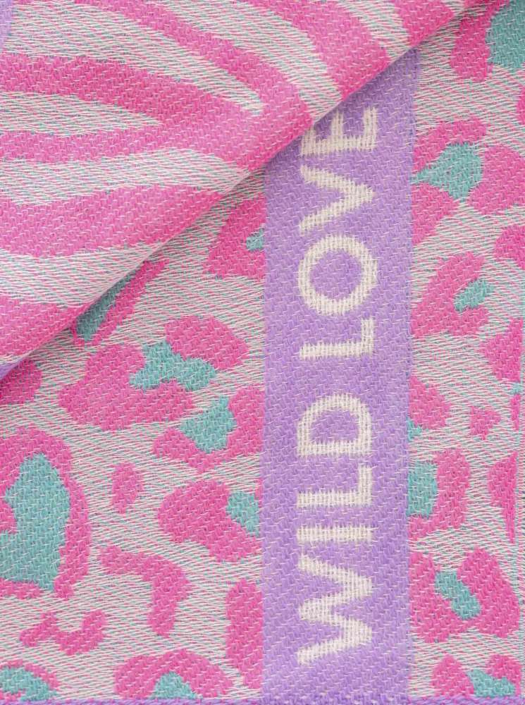 💕 Zwillingsherz Viereckstuch "Mustermix Wild Love" Wolle Flieder