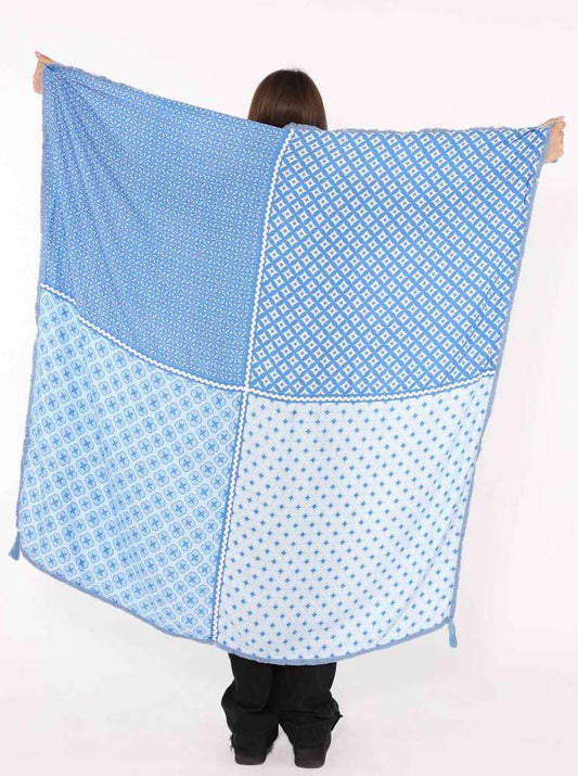 💕 Zwillingsherz Dreieckstuch "Nanja" Blau Viereck Bambus nachhaltig organic