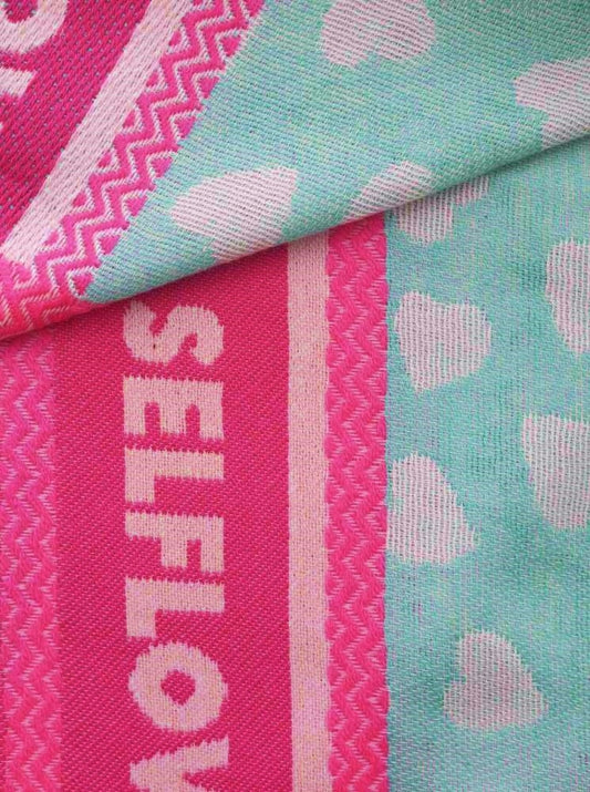 💕 Zwillingsherz Dreieckstuch Viereck "Selflove Herzen" Mint PInk