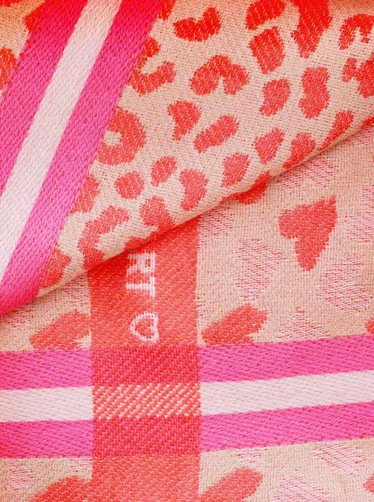 💕 Zwillingsherz Dreieckstuch Viereck "Osma" Beige Orange