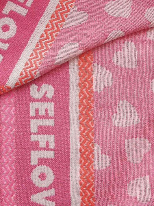 💕 Zwillingsherz Dreieckstuch Viereck "Selflove Herzen" Pink Orange
