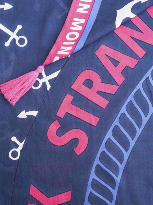 💕 Zwillingsherz Dreieckstuch "Strandglück" Marine Viereck Bambus nachhaltig organic