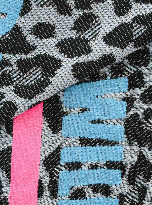 💕 Zwillingsherz Dreieckstuch Viereck "Wild Leopard" Wolle Pink Blau