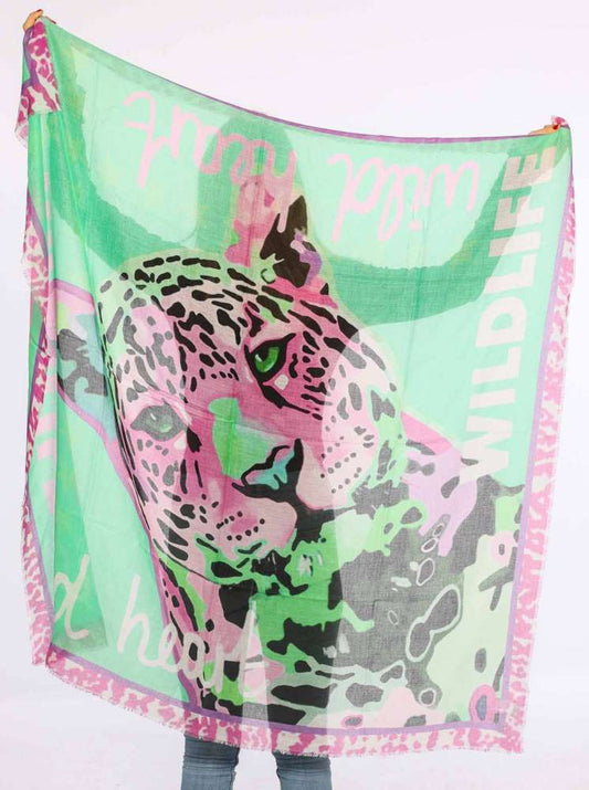 💕 Zwillingsherz Dreieckstuch Viereck "Wildlife Wild Heart" Grün