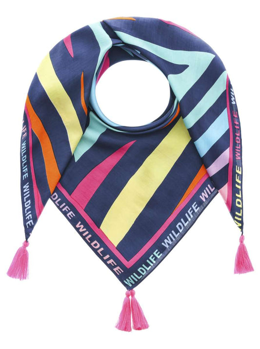 💕 Zwillingsherz Dreieckstuch "Bunter Zebra Wildlife" Viereck Bambus Multi
