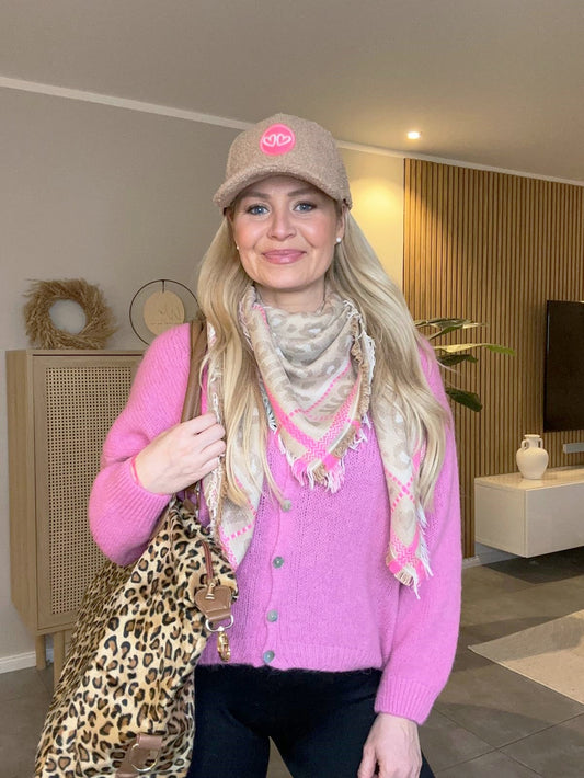 💕 Zwillingsherz Strickjacke kurz "Uni" Wolle Rosa