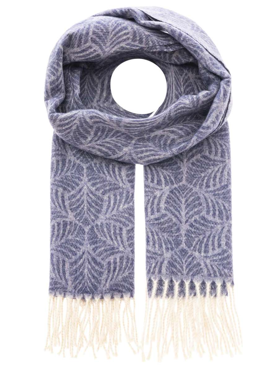 💕 Zwillingsherz Winterschal "Abstrakte Blätter" Jeansblau